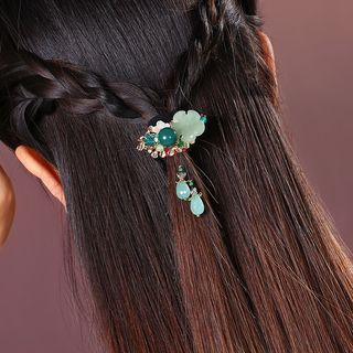 Gangnam - Faux Jade Flower Hair Tie | YesStyle