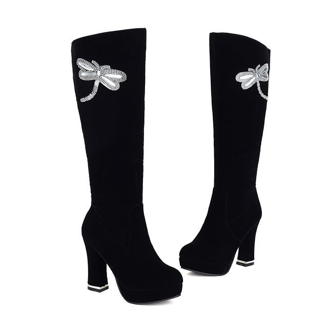 rhinestone platform boots