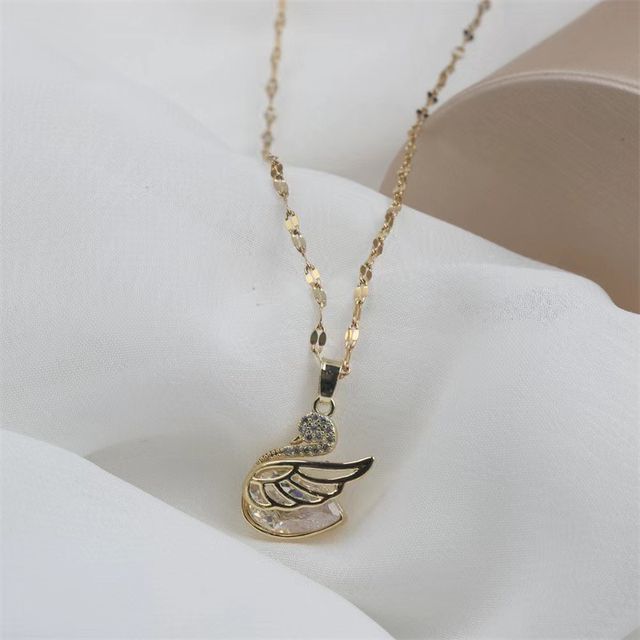 rhinestone swan necklace