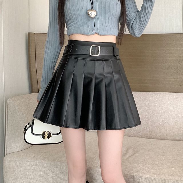 エムミーエメHigh waist belt pleated mini skirt エムミーエメHigh waist belt pleated mini skirt M me eme Belt