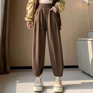 Dream Drop High Waist Plain Cropped Harem Sweatpants Sale