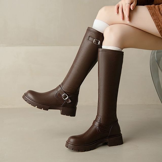 Cinnabelle-Buckled Tall Boots