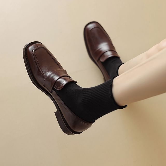 Cinnabelle-Faux Leather Retro Loafers