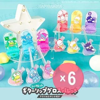 SHOBIDO - Sanrio Characters Happy Danby Secret Guitar Lip Gloss Palette & Acrylic Stand (x6) (Bulk Box)