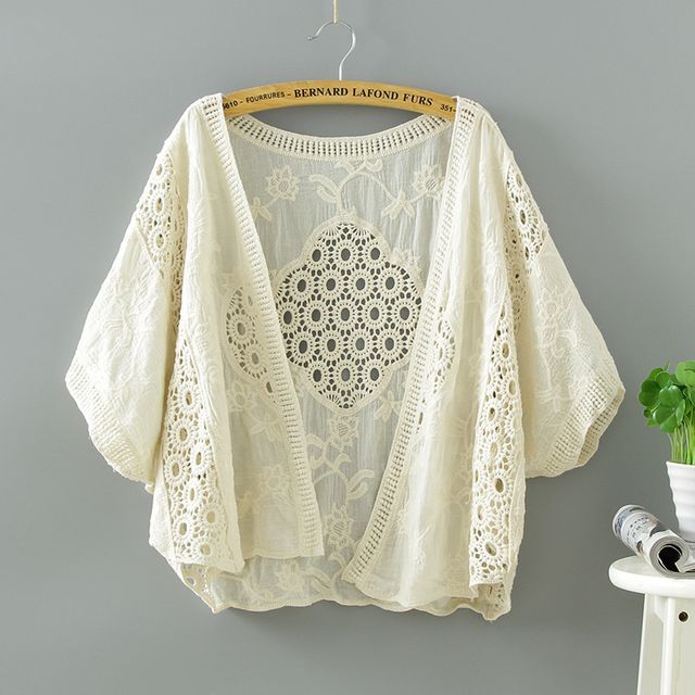 Short White Lace Cardigan