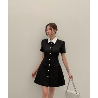 DABAGIRL Collared Buttoned A-Line Dress Sale