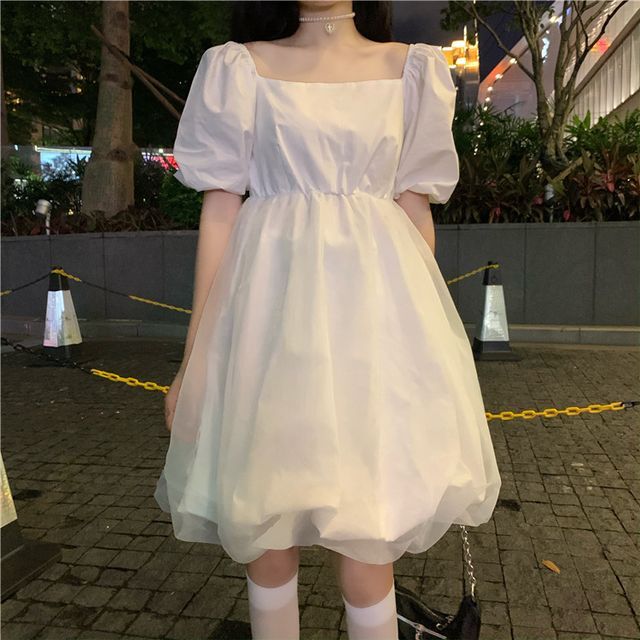 knee length dresses for ladies Sleeveless Swallowtail Princess Dress Mesh Puffy Dress – marryshe main image 0