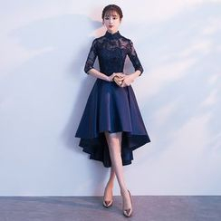 Remme - 中袖蕾丝A字礼服裙 Remme - 中袖蕾丝A字礼服裙