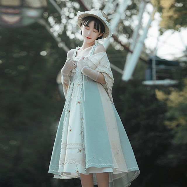 jacket for a-line dress FARM Rio Multicolor Delicate Forest Cut-Out Maxi Dress, Delicate Forest Multicolor / L main image 1