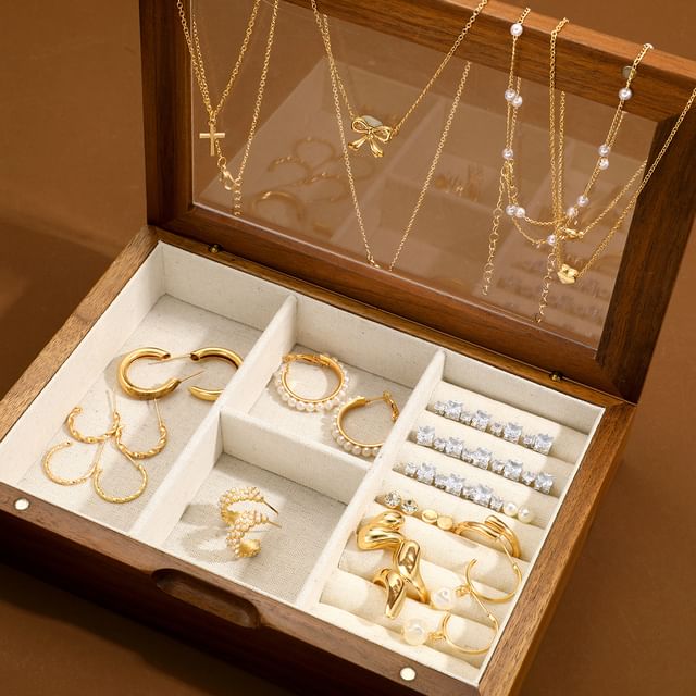 Gemsha-Necklace Hoop Earring Drop Earring Stud Earring Set