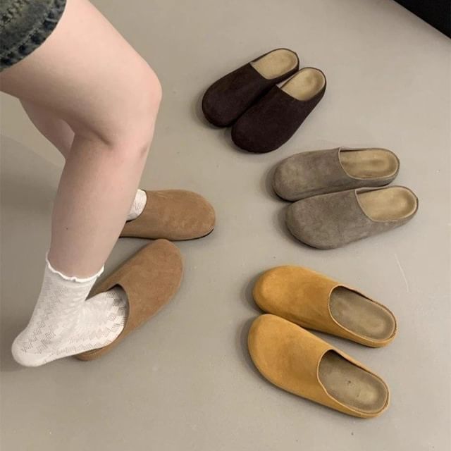 Vindler-Plain Faux Suede Mules