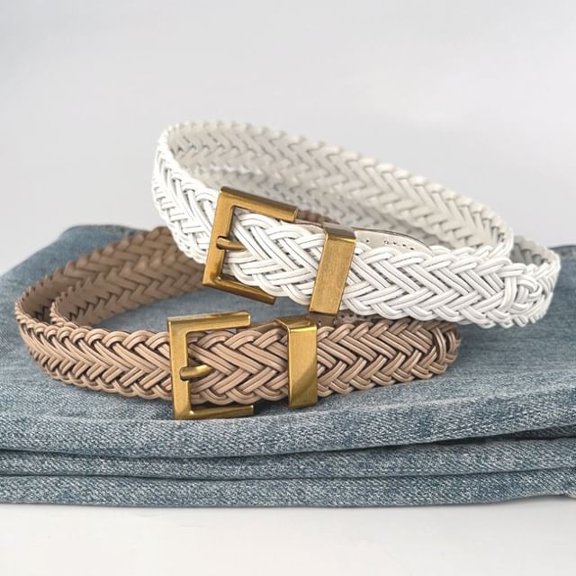 Rofuka-Braided Genuine Leather Belt