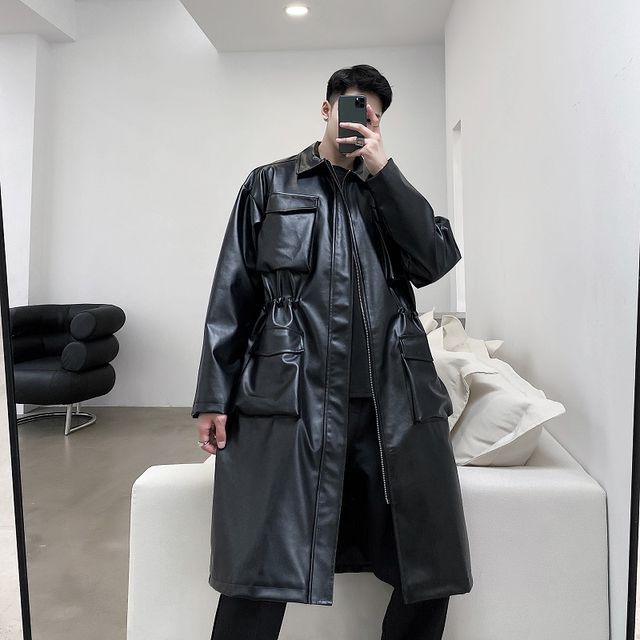 Patow - Long-Sleeve Faux Leather Cargo 