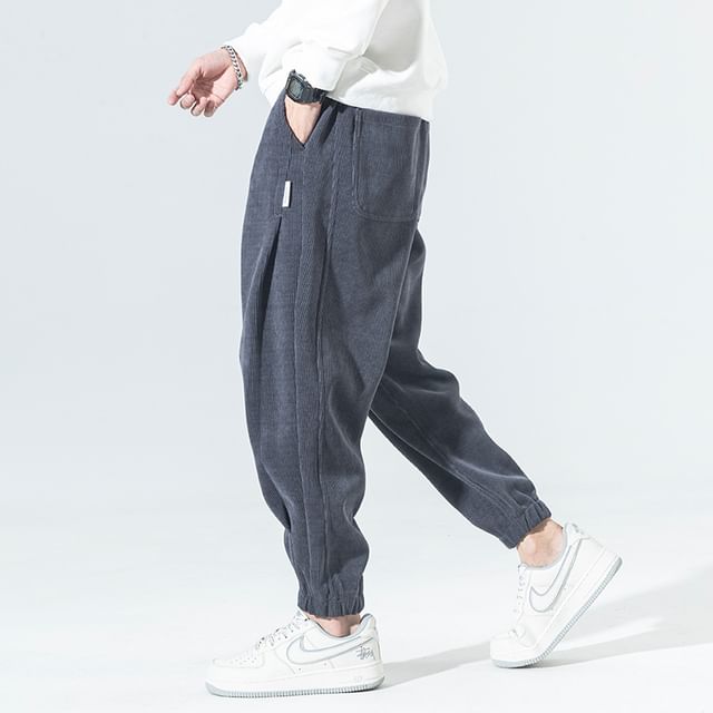 Nataro-High Waist Plain Baggy Pants