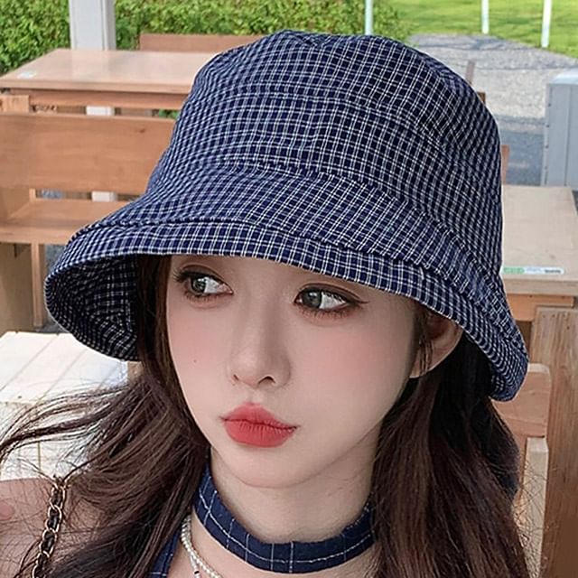 Pompabee-Plaid Bucket Hat