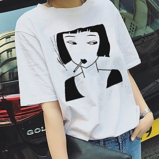 Melon Juice Girl Print Short-Sleeve T-Shirt | YesStyle
