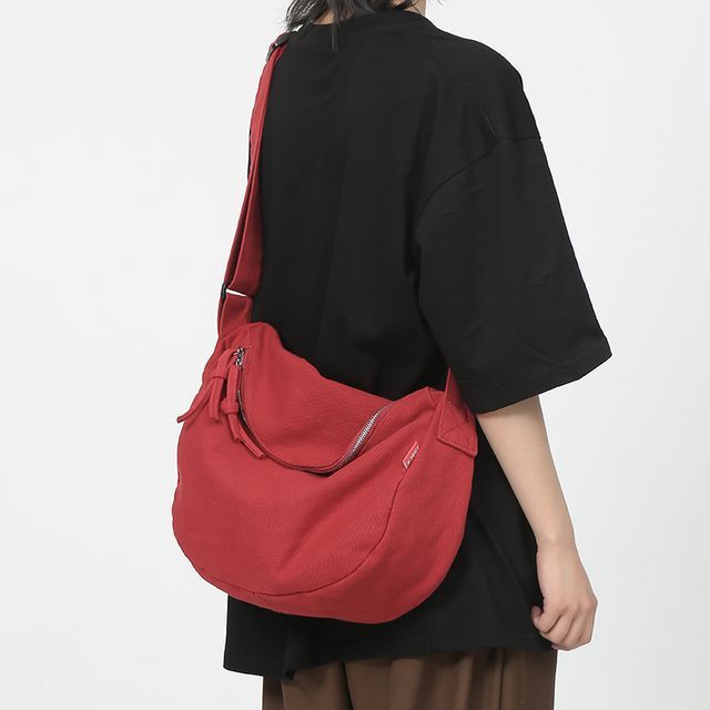 Bolso-Plain Zip Crossbody Bag