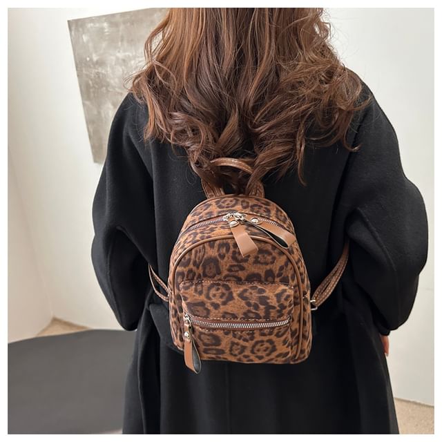 Maorong-Leopard Print Backpack