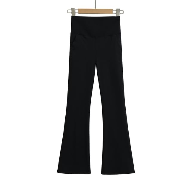 Asiris-High Waist Plain Flare Pants