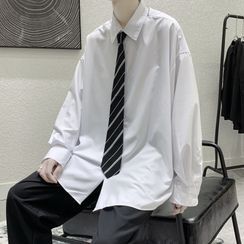 Soulcity - Oversize Long-Sleeve Shirt with Tie Soulcity - Oversize Long-Sleeve Shirt with Tie