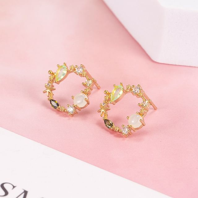 Forainer-Embellished Hoop Ear Stud
