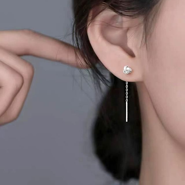 Gaya-Knot Alloy Threader Earring