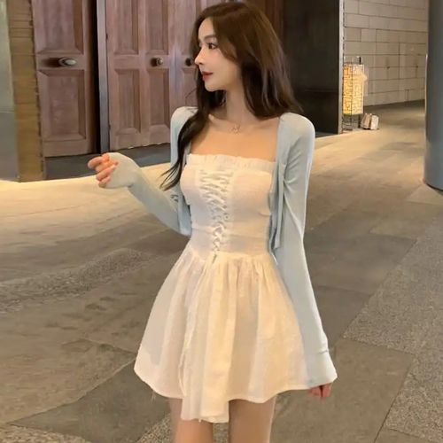 chinese dress ladies Joyful Bond Belted Lace Mini Dress  VICI