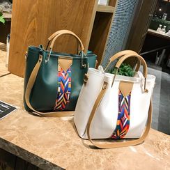 Perlin - Set of 4: Color Block Panel Handbag + Crossbody Bag + Wristlet + Card Wallet Perlin - Set of 4: Color Block Panel Handbag + Crossbody Bag + Wristlet + Card Wallet