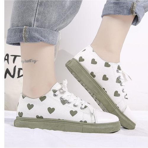 Satomi - Heart Lace Up Sneakers | YesStyle