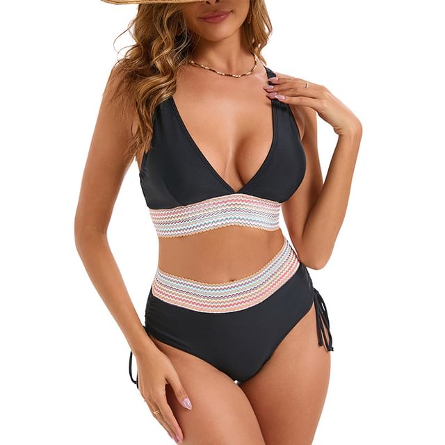 CUCURBIT-Wavy Striped Bikini Set