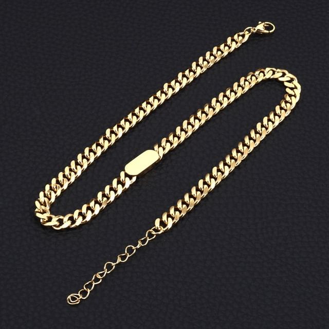 Juanitro-Chained Metallic Necklace Bracelet