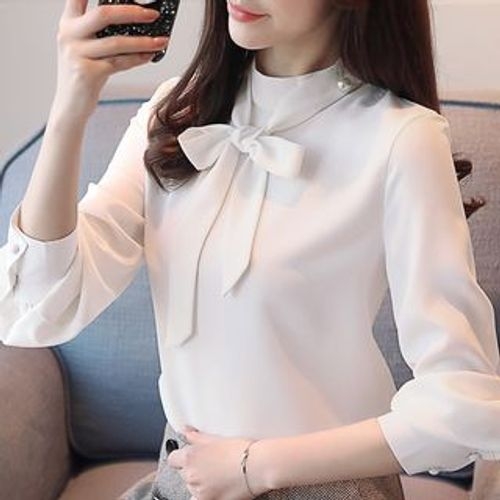 Ashlee - Tie-Neck Chiffon Blouse | YesStyle