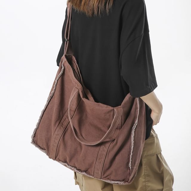 Milha-Frayed Trim Crossbody Bag