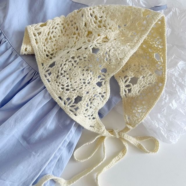 Chimerro-Plain Crochet Knit Headkerchief