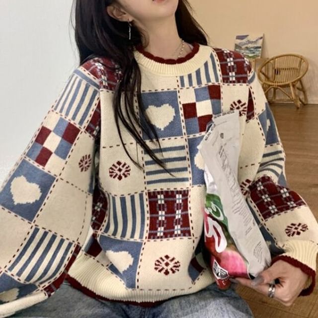Shinsei - Heart Print Sweater