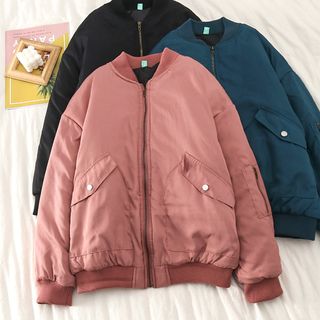 loose fit bomber jacket