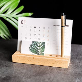 desk calendar wooden stand