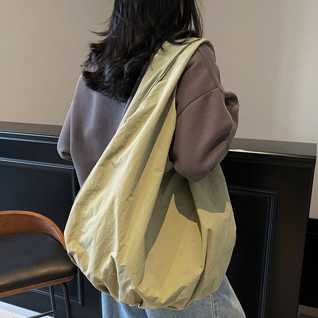 Melois-Textile Plain Shoulder Bag