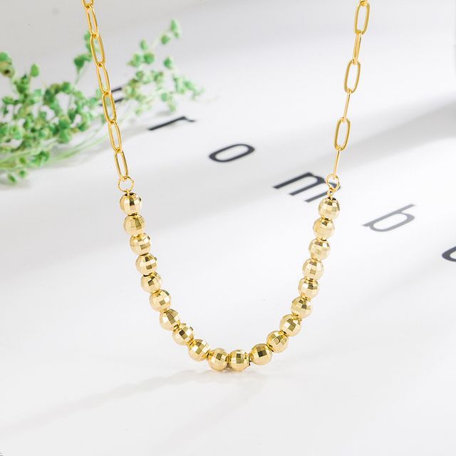 Forainer-Bead Alloy Necklace