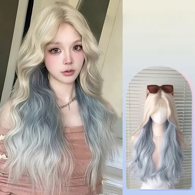 SEVENQ-Long Full Wig - Wavy Gradient
