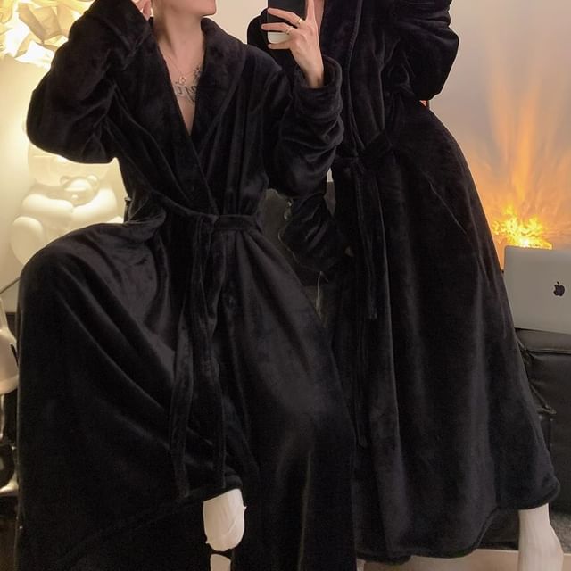Dazzli-Couple Matching Plain Pajama Robe