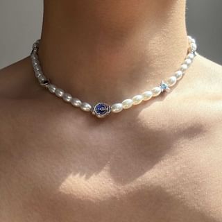 Lilafey-Collar de perlas de imitación