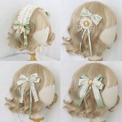 Elfis - 蕾絲蝴蝶結髪夾 / 蘿莉塔無邊軟帽 / 髪箍 / 貼脖項鏈 Elfis - 蕾絲蝴蝶結髪夾 / 蘿莉塔無邊軟帽 / 髪箍 / 貼脖項鏈