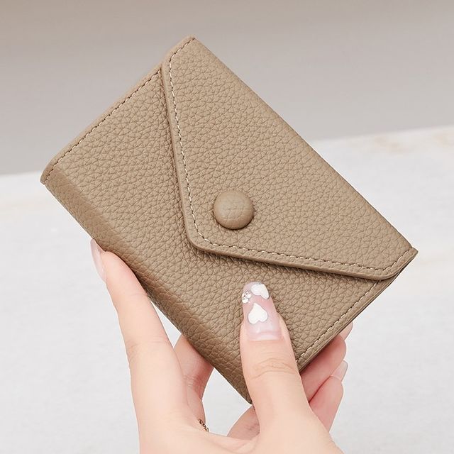tablarosa-Faux Leather Flap Card Holder