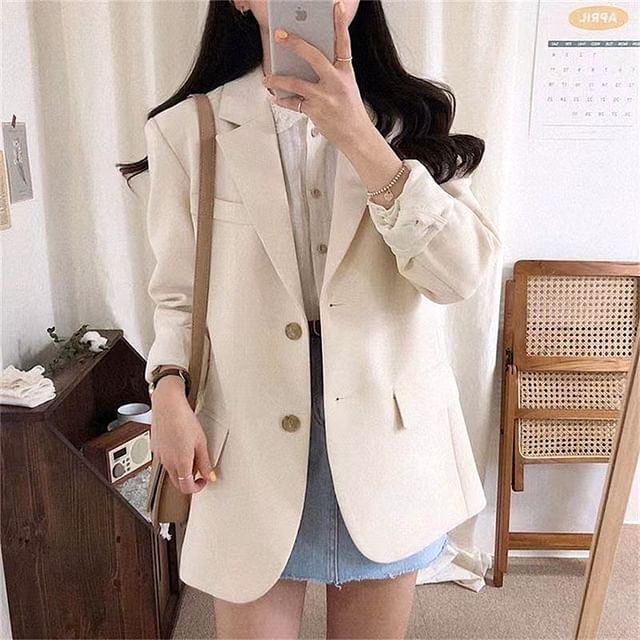 Alfie-Notch Lapel Plain Single Breasted Blazer