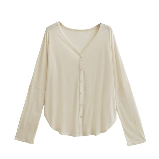Hollahop-V-Neck Plain Light Jacket