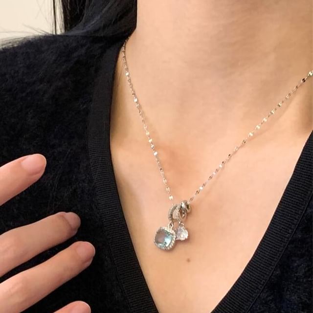 Gemsha-Rhinestone Pendant Necklace