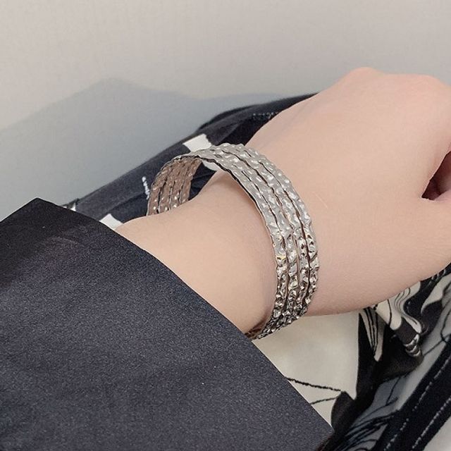 PANGU-Layered Stainless Steel Open Bangle