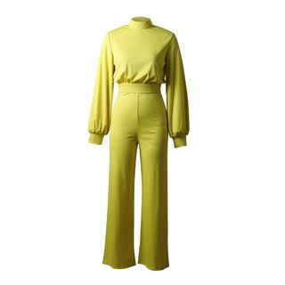 mock neck long sleeve jumpsuit