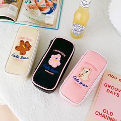 Carche - Embroidered Bear Pencil Case Carche - Embroidered Bear Pencil Case
